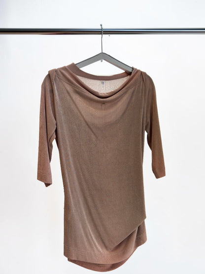 Vivienne Westwood Anglomania Pink Glitter Off-Shoulder Top — Size XL