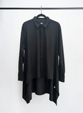 XCONCEPT Asymmetrical Long Sleeve Shirt in Black — L