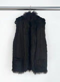 Timeless Rabbit Fur Vest in Black — S/M