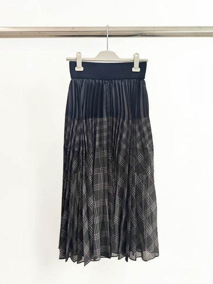 Sacai Black Pleated Midi Skirt NWT — Size S