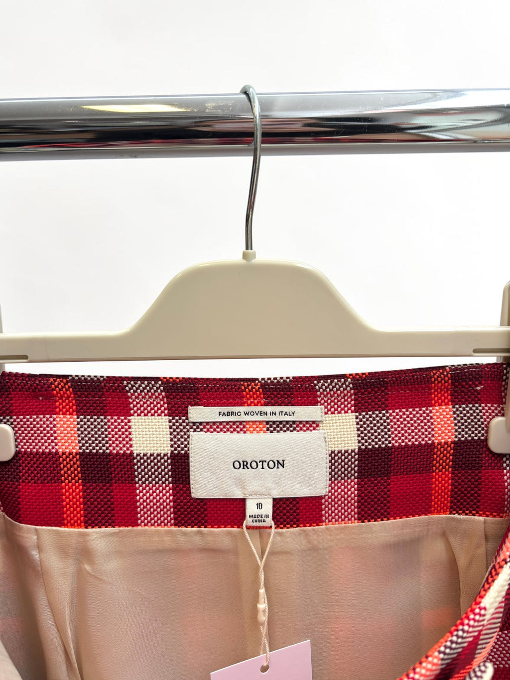 Oroton Plaid Midi Skirt — Size 10