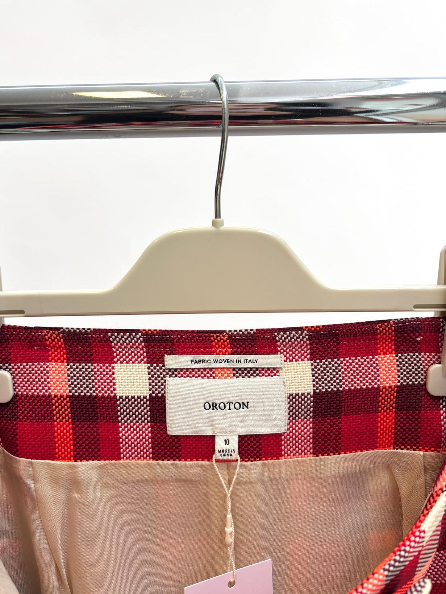 Oroton Plaid Midi Skirt — Size 10