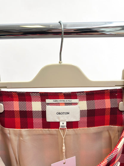 Oroton Plaid Midi Skirt — Size 10