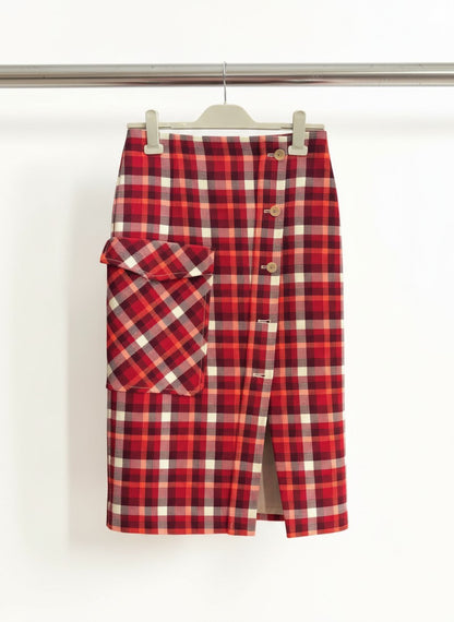 Oroton Plaid Midi Skirt — Size 10