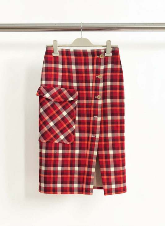 Oroton Plaid Midi Skirt — Size 10