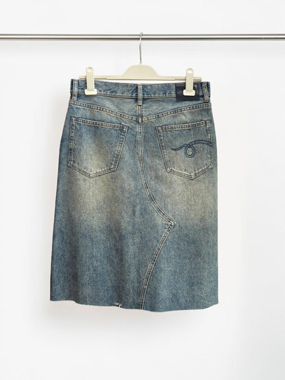 R13 Jesse Denim Skirt in Clinton Blue — Size 27