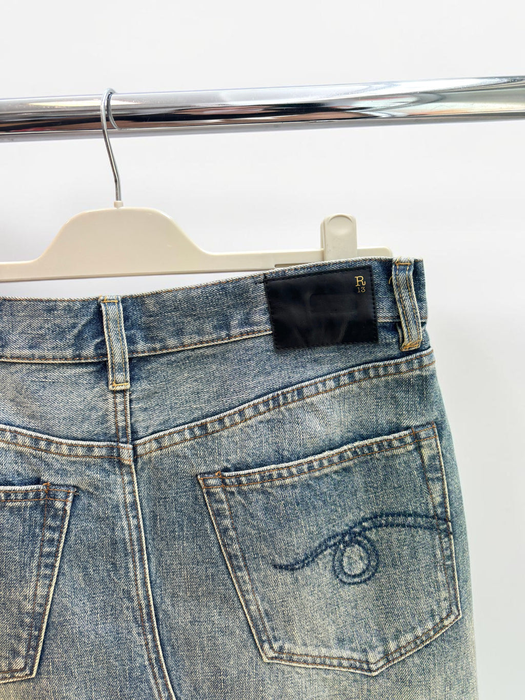R13 Jesse Denim Skirt in Clinton Blue — Size 27