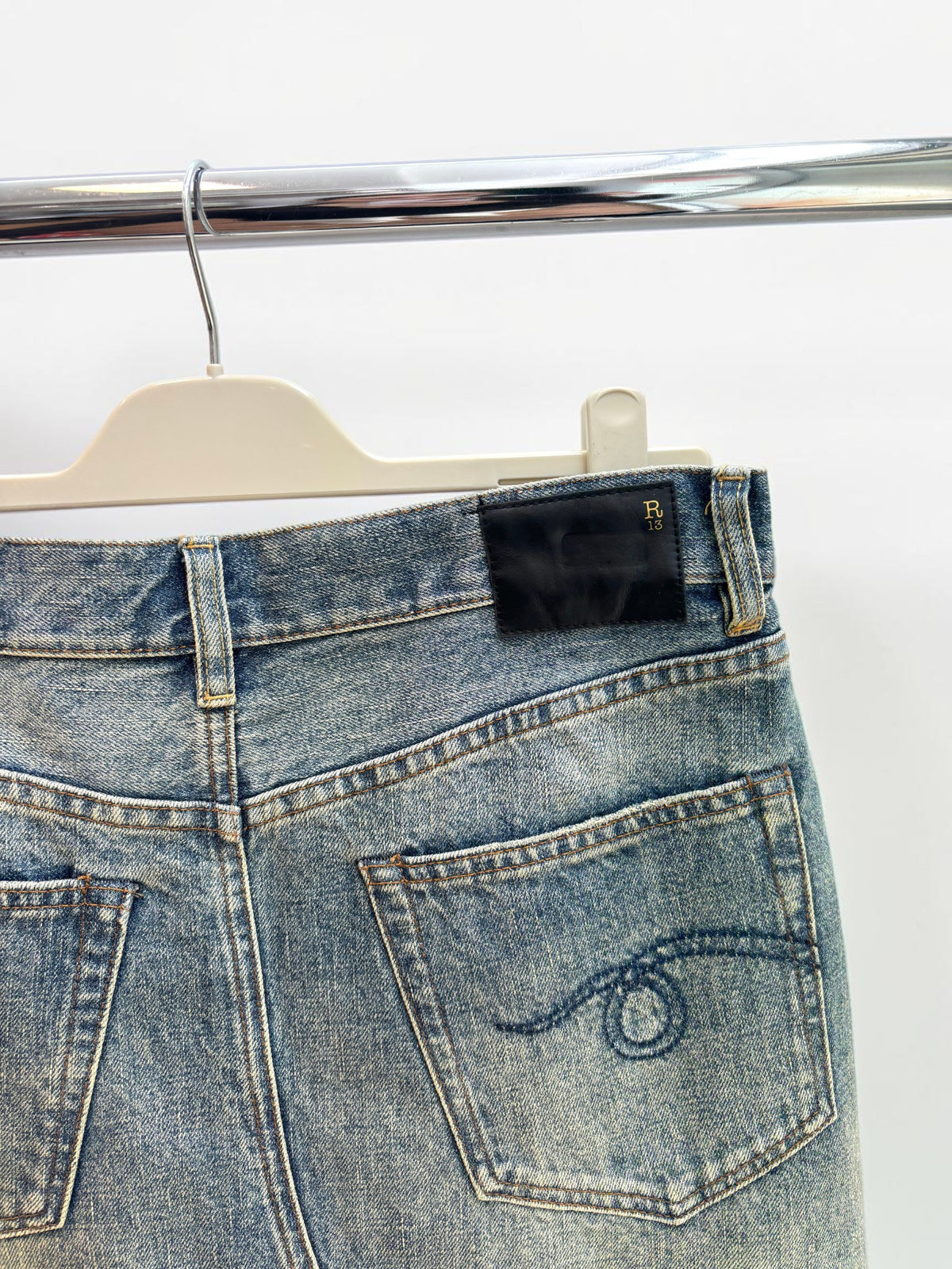 R13 Jesse Denim Skirt in Clinton Blue — Size 27