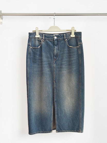 Isabel Marant Julicia Faded Blue Denim Skirt size 42 NWT