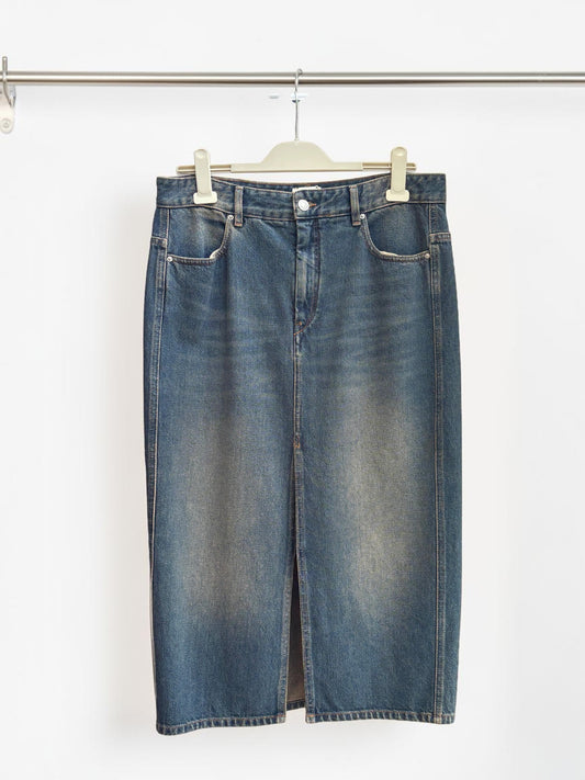 Isabel Marant Julicia Faded Blue Denim Skirt size 42 NWT