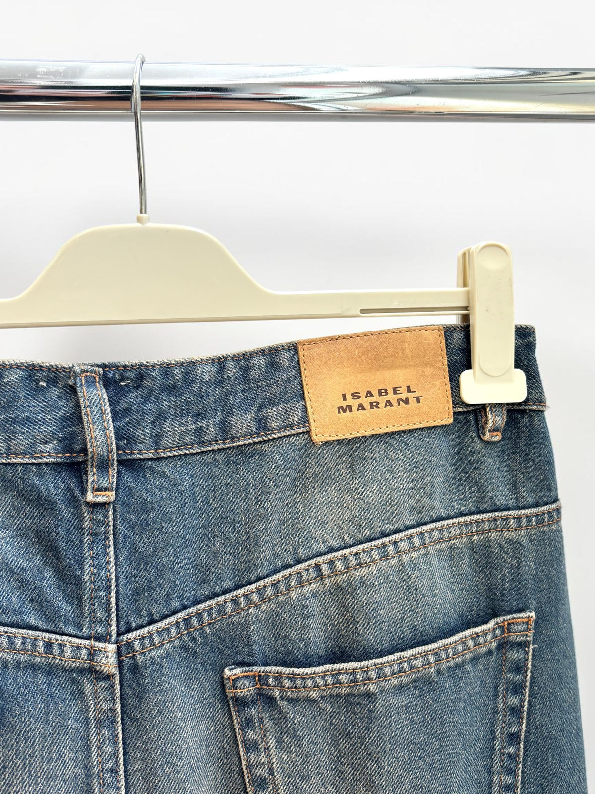 Isabel Marant Julicia Faded Blue Denim Skirt size 42 NWT