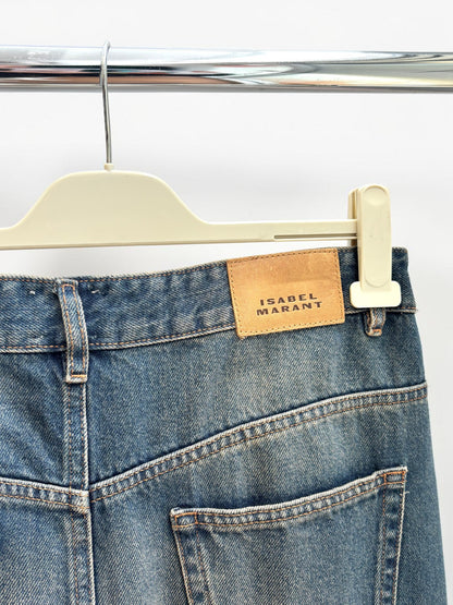 Isabel Marant Julicia Faded Blue Denim Skirt size 42 NWT