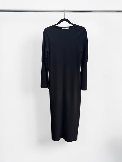 Scanlan Theodore Crepe Knit Maxi Black Dress M