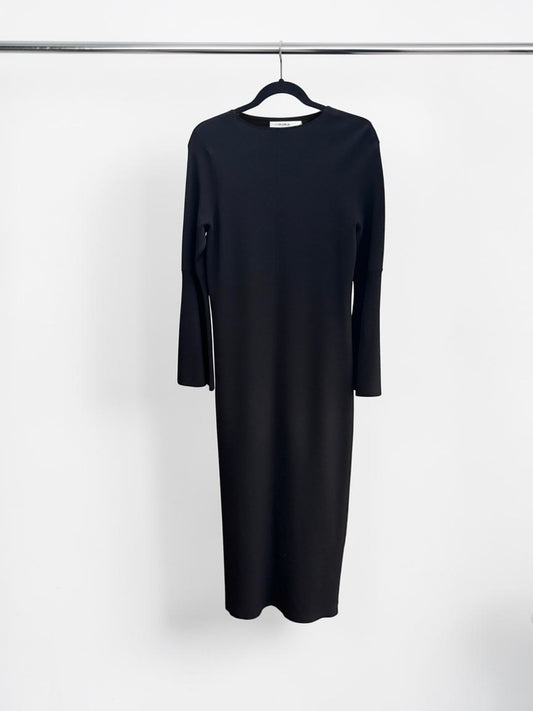 Scanlan Theodore Crepe Knit Maxi Black Dress M
