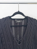 Dsquared2 Black Lace-Up Front Knit Mini Dress — M