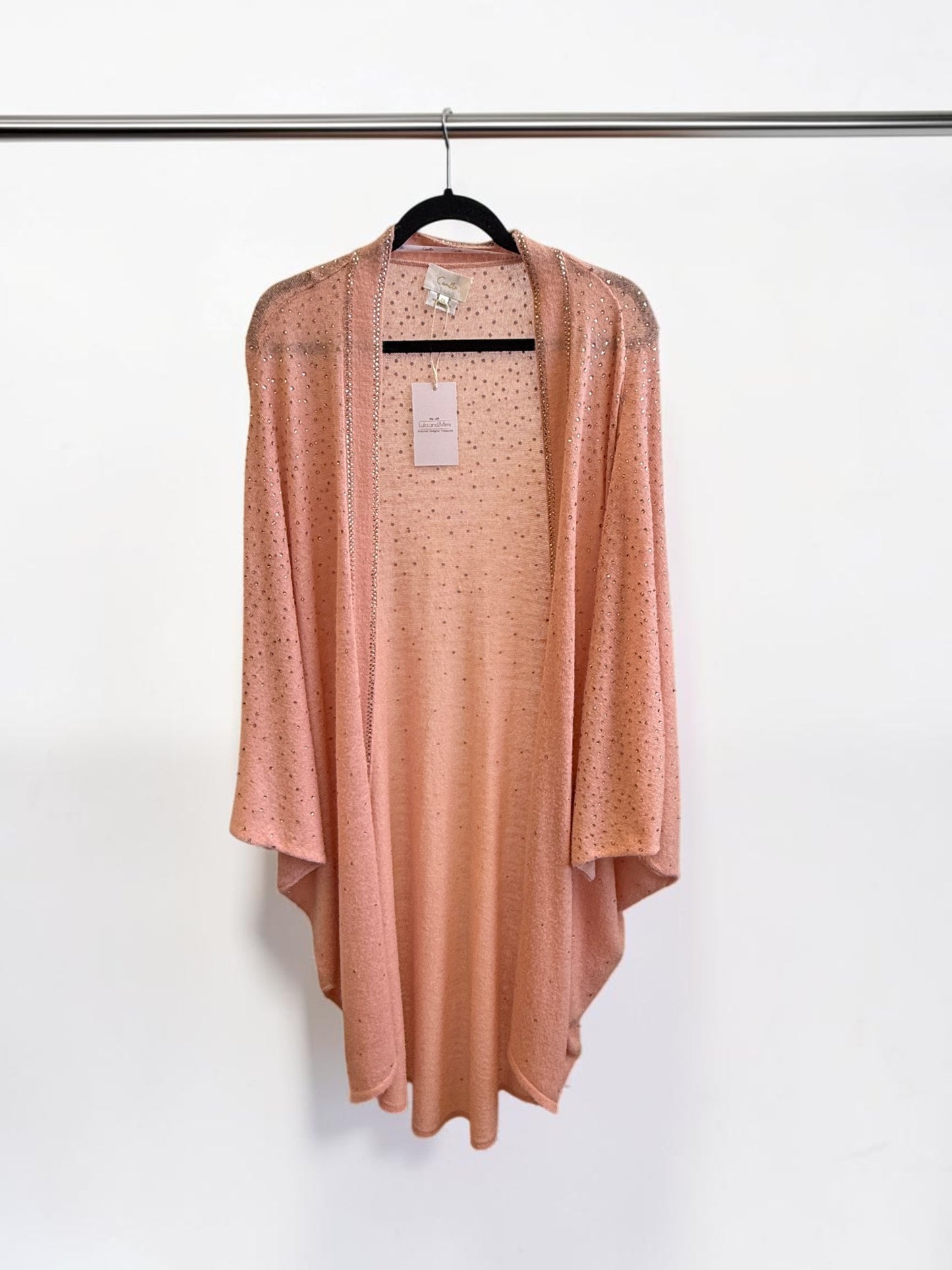 Camilla Soft Knit Layer Crystal Embellished Salmon - Size: OS
