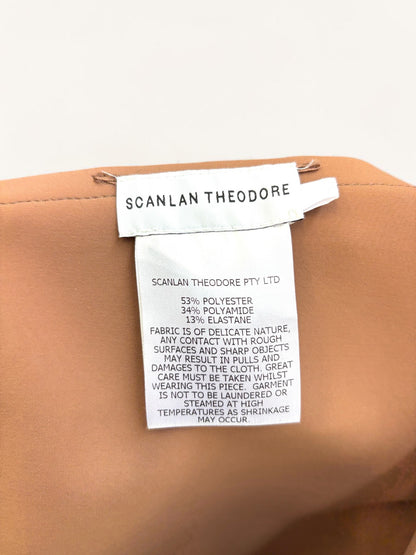 Scanlan Theodore Double Scuba Mini Dress in Chocolate — 8