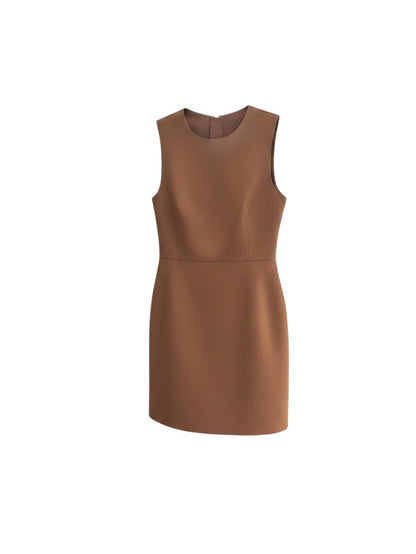 Scanlan Theodore Double Scuba Mini Dress in Chocolate — 8