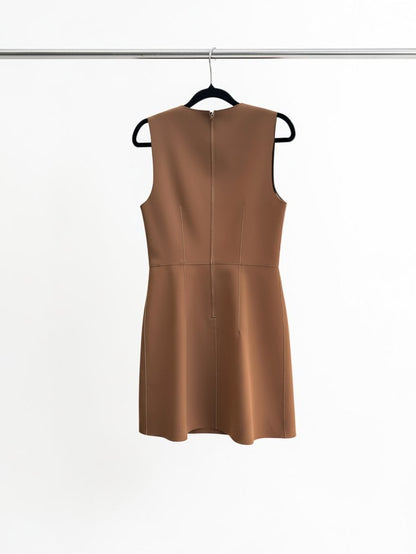 Scanlan Theodore Double Scuba Mini Dress in Chocolate — 8