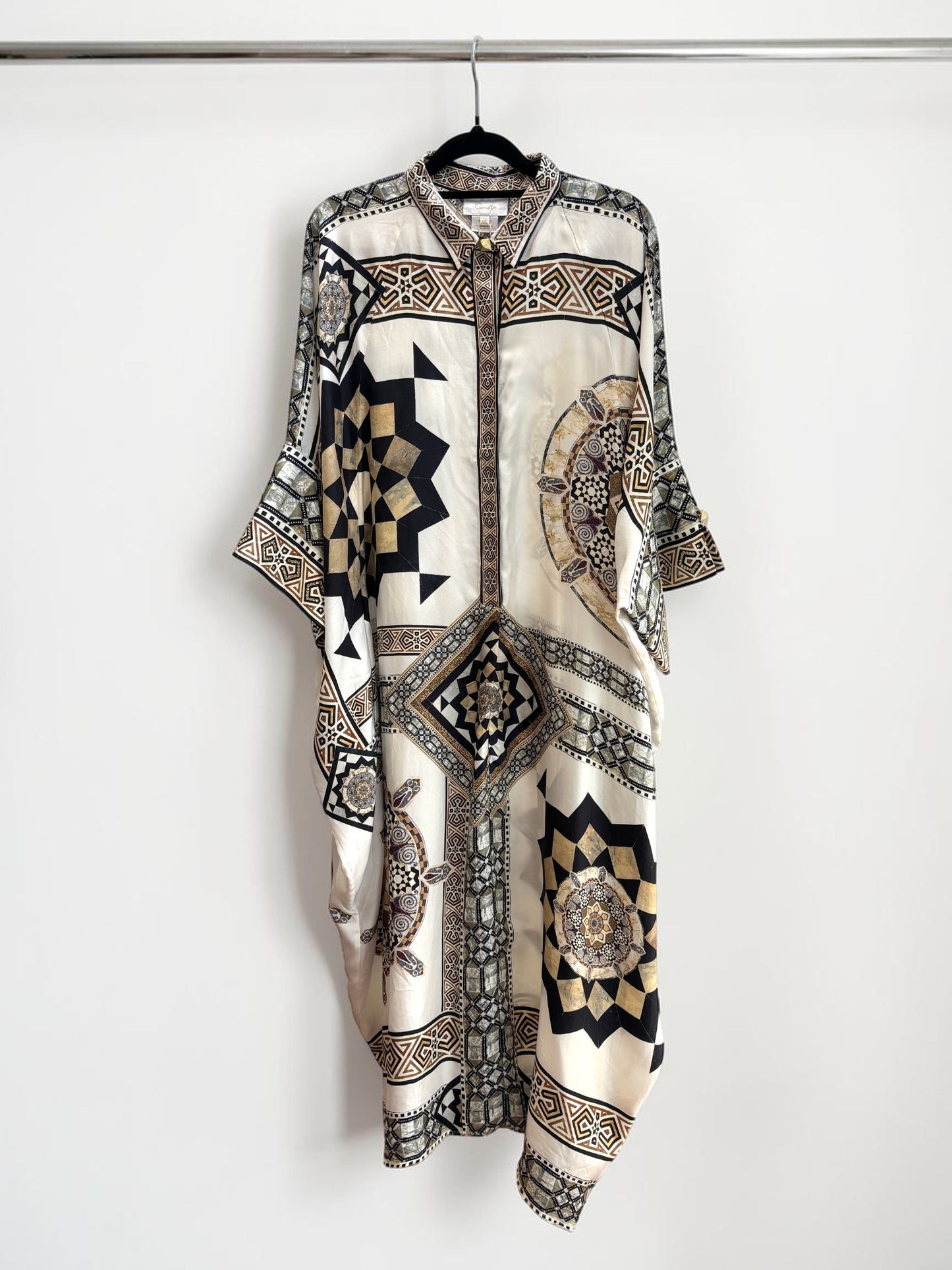 Camilla The Tile Style Silk Batwing Kaftan — One Size