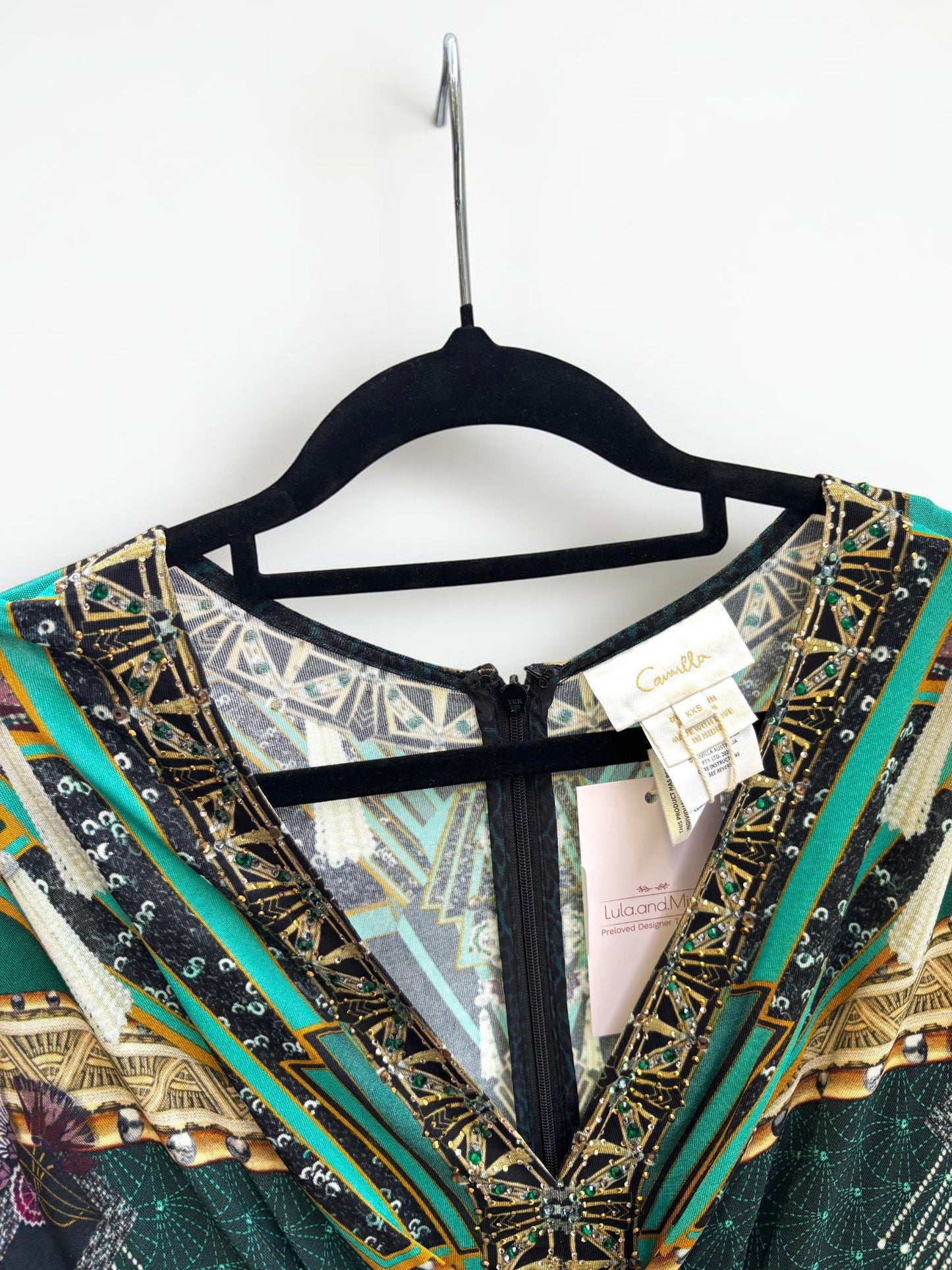 Camilla Fitzgeralds Flapper Belted Jersey Dress — Size XXS