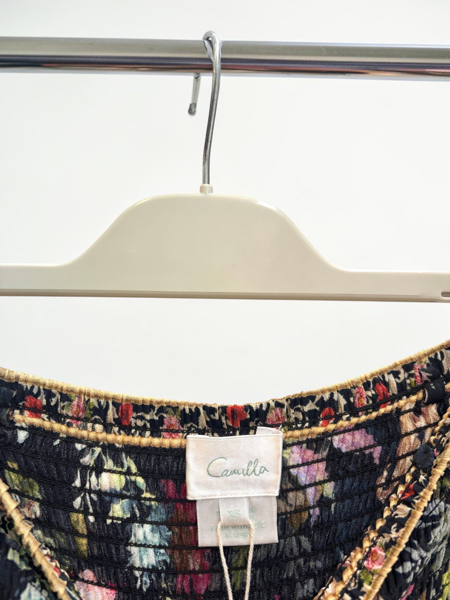 Camilla Hampton Hive Silk Tiered Midi Skirt — Size XS