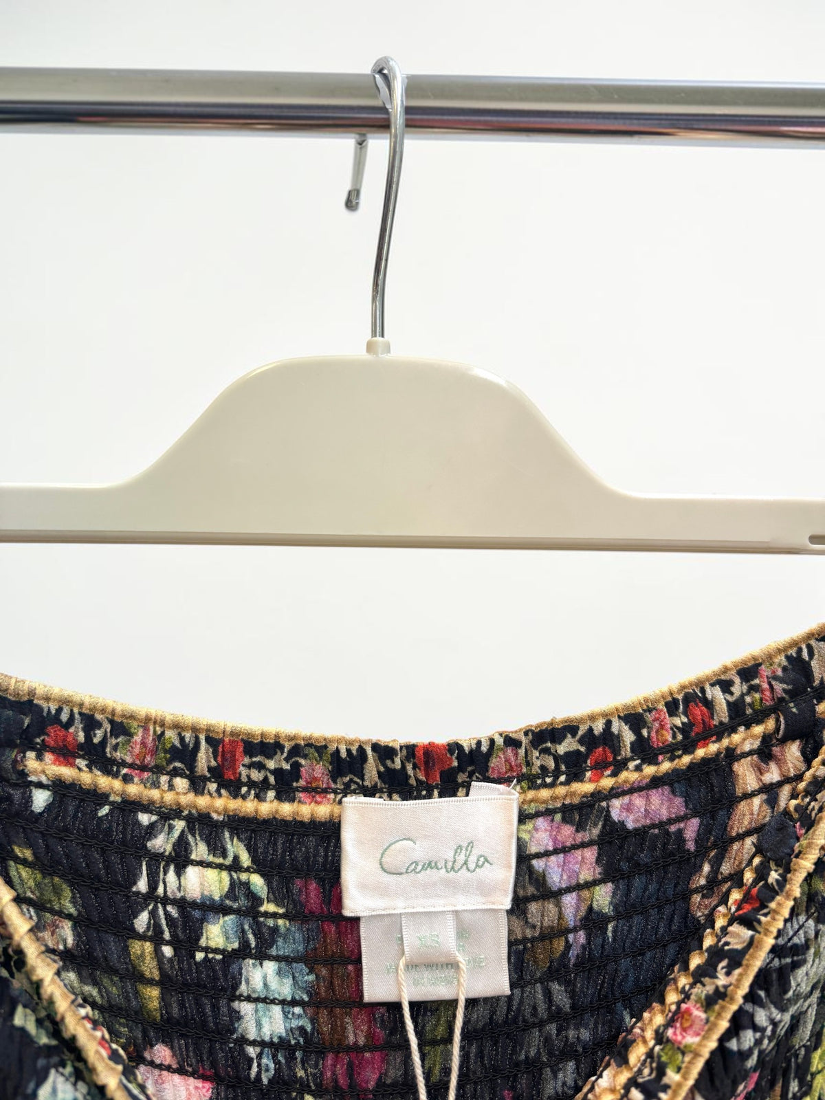 Camilla Hampton Hive Silk Tiered Midi Skirt — Size XS
