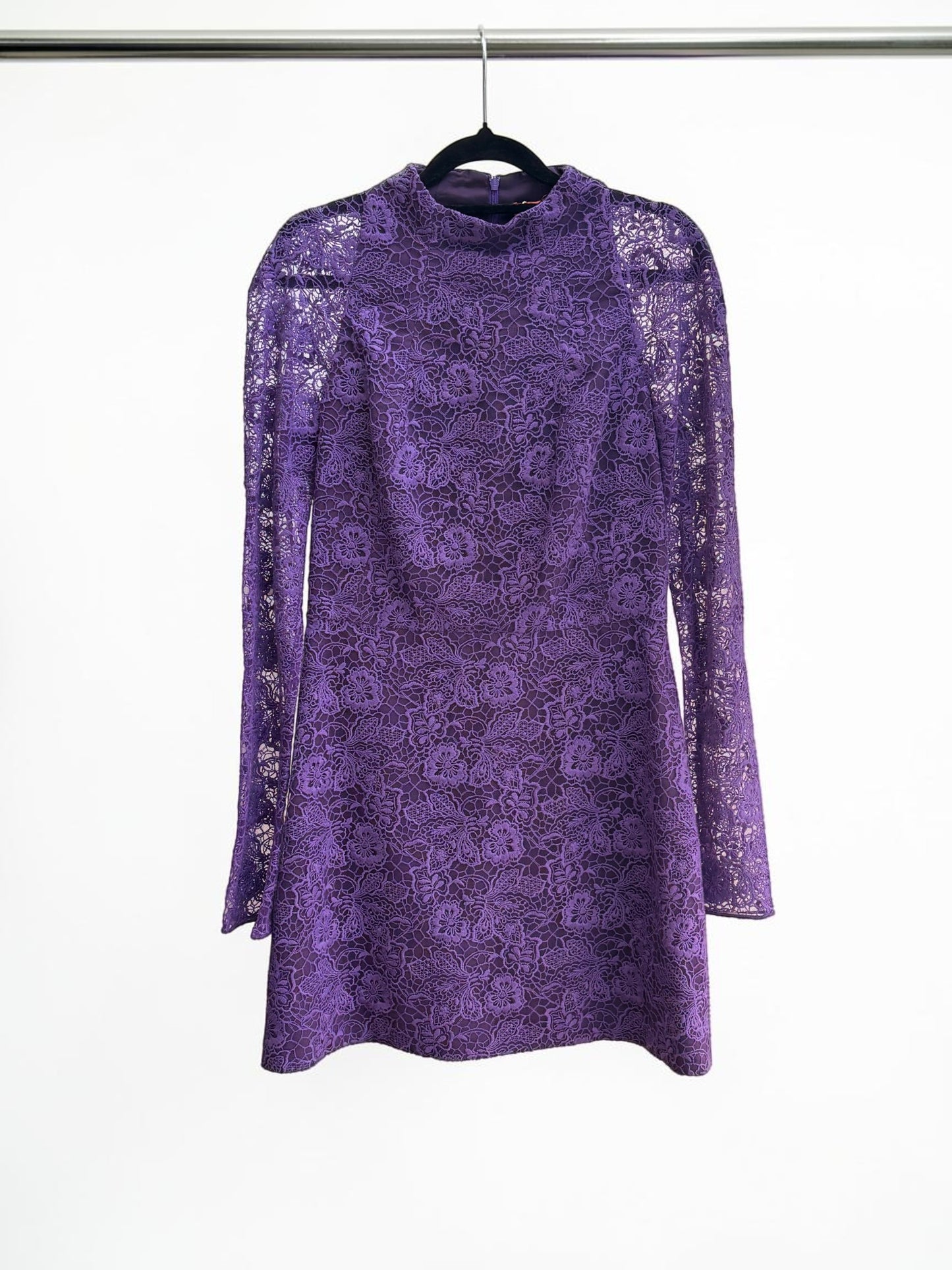 Manning Cartell Purple Embroidered Mini Dress — Size 10