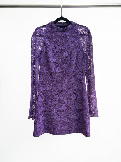 Manning Cartell Purple Embroidered Mini Dress — Size 10