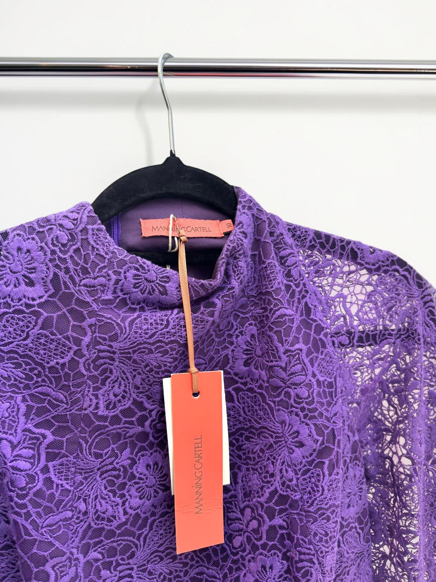 Manning Cartell Purple Embroidered Mini Dress — Size 10