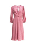 Scanlan Theodore French Textured Weave Midi Dress in Pale Pink — Size 8
