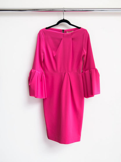 Roksanda Ruffled Midi Dress in Pink — Size 10