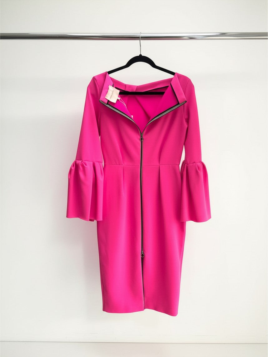 Roksanda Ruffled Midi Dress in Pink — Size 10