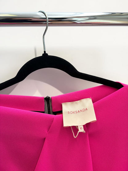 Roksanda Ruffled Midi Dress in Pink — Size 10