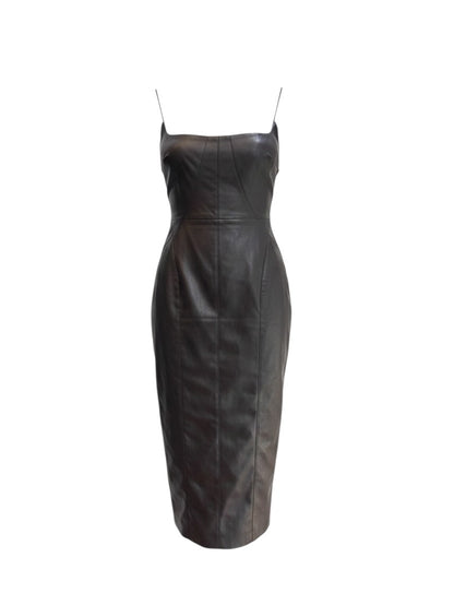 Manning Cartell Alter Ego Leather Backless Mini Dress — Size 6