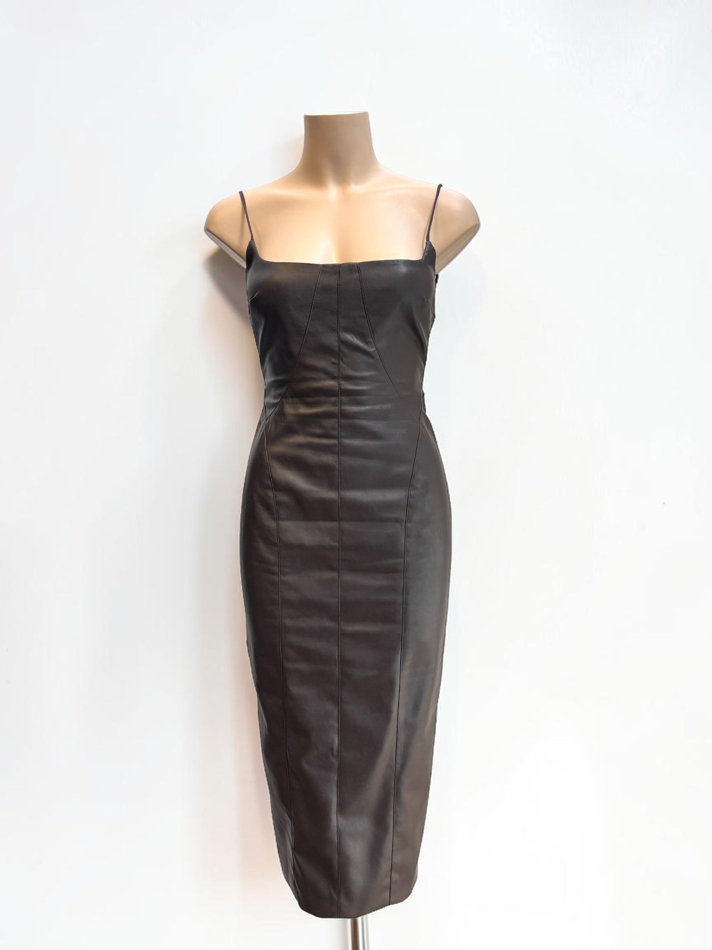 Manning Cartell Alter Ego Leather Backless Mini Dress — Size 6
