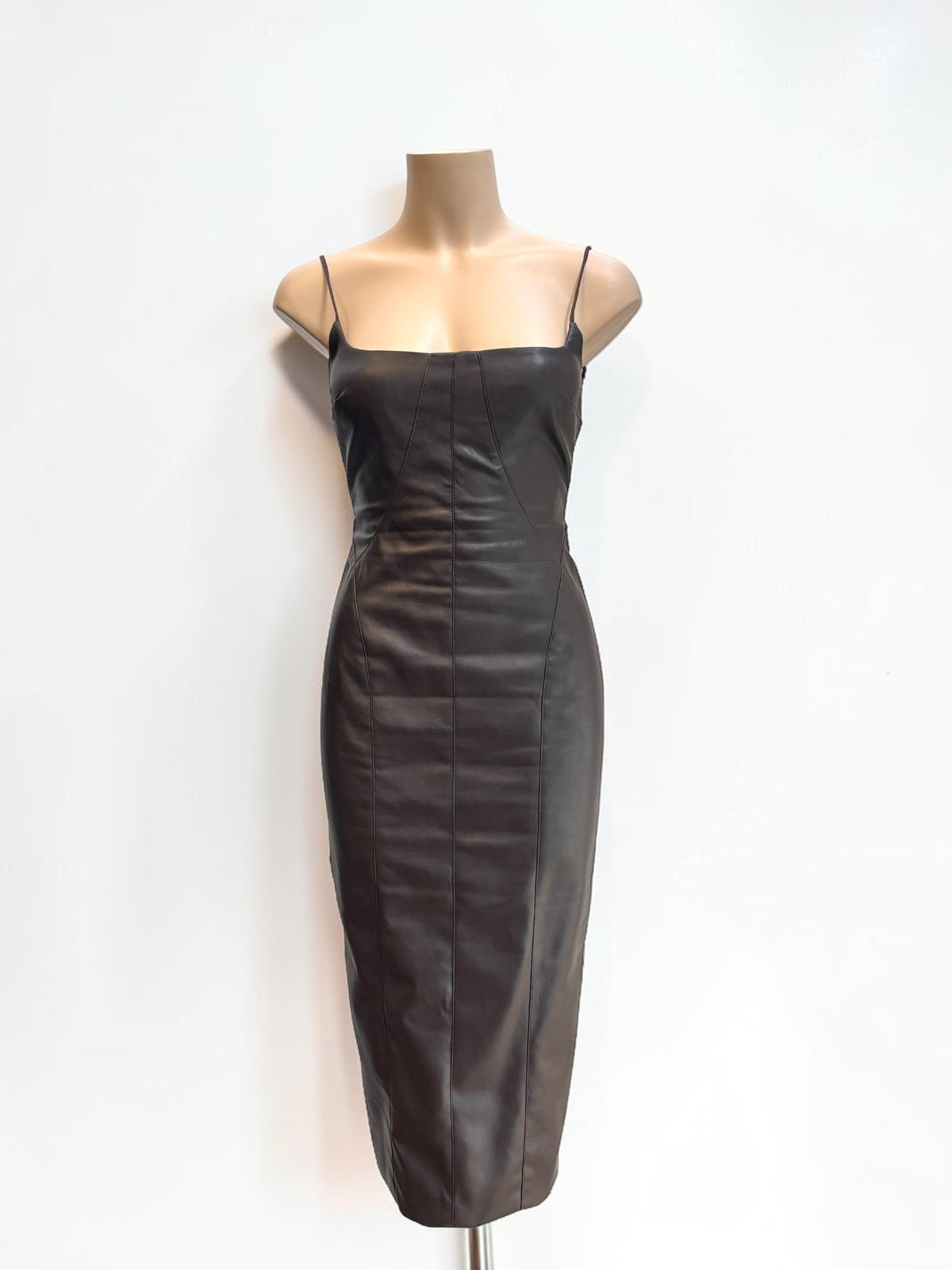 Manning Cartell Alter Ego Leather Backless Mini Dress — Size 6