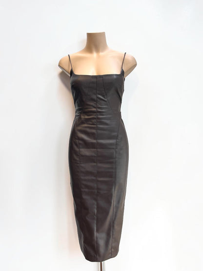 Manning Cartell Alter Ego Leather Backless Mini Dress — Size 6