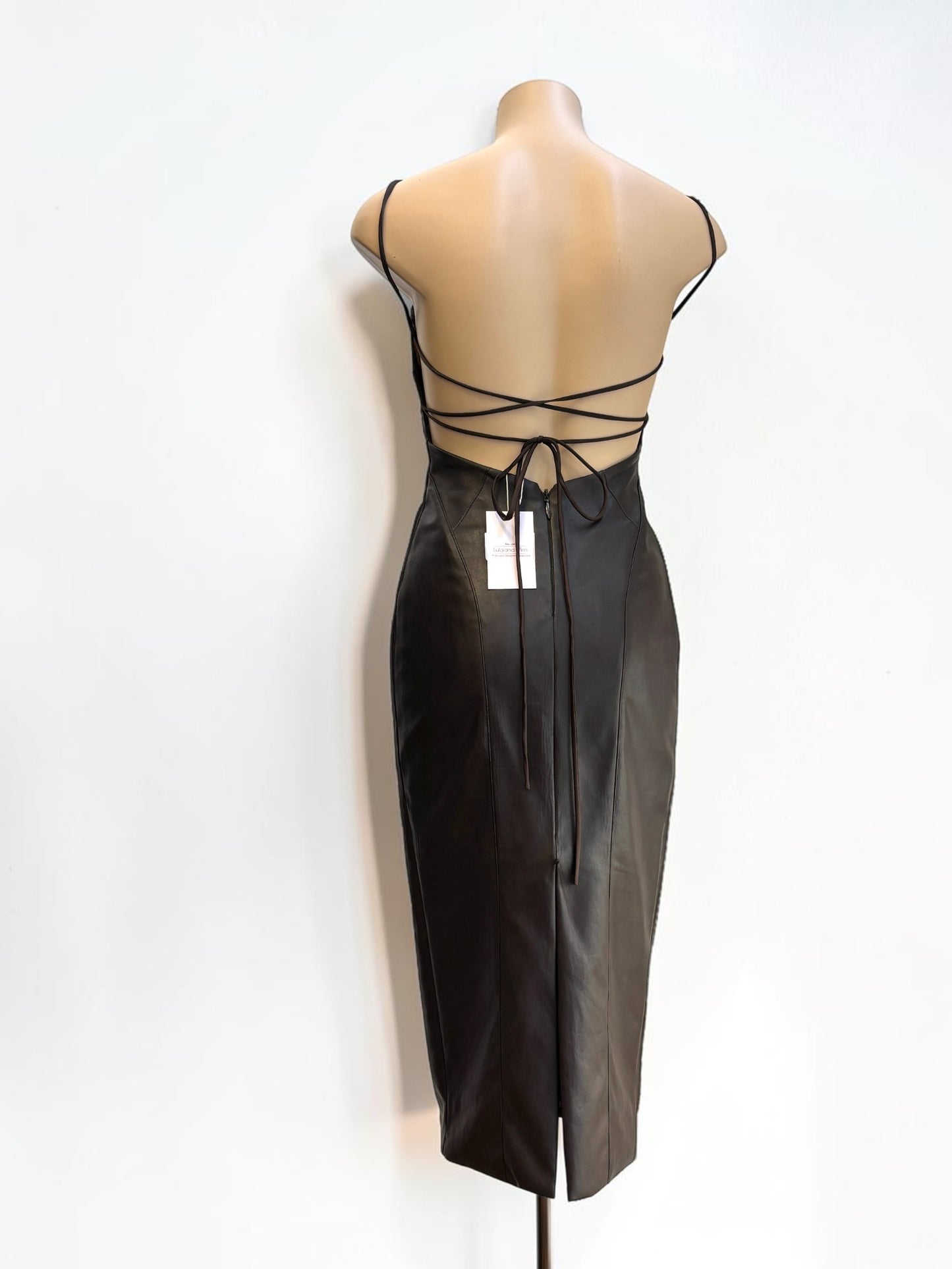 Manning Cartell Alter Ego Leather Backless Mini Dress — Size 6