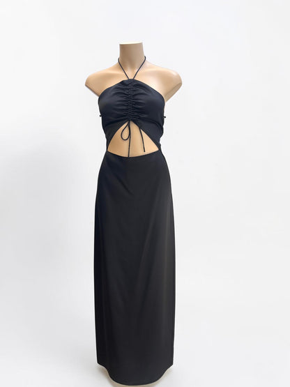 Sir. The Label x Yan Yan Chan Houdini Black Silk Midi Dress — Size 0