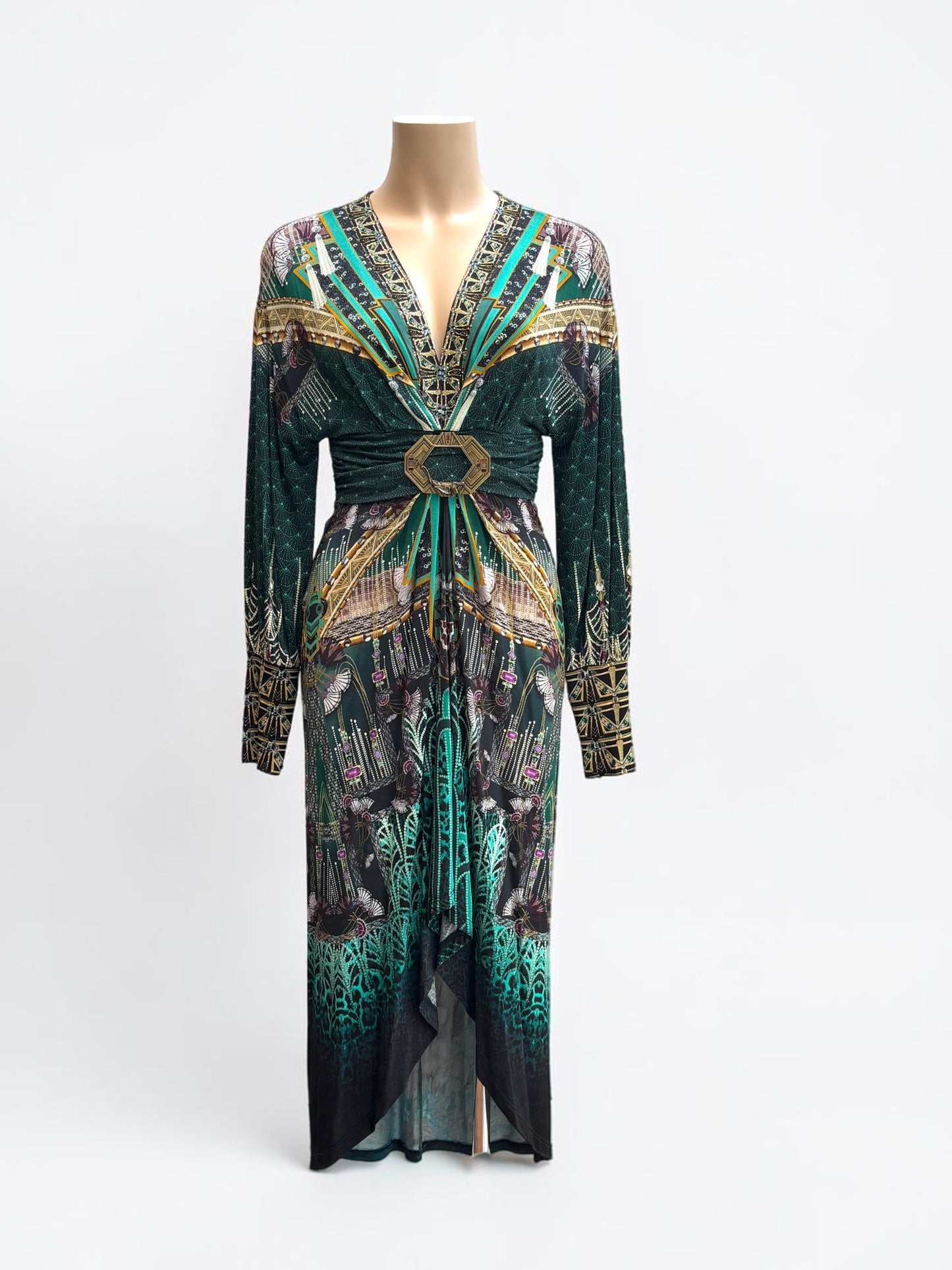 Camilla Fitzgeralds Flapper Belted Jersey Dress — Size XXS