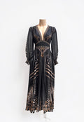 Camilla Quechua King Silk Maxi Dress with Shaped Waistband — Size XXS