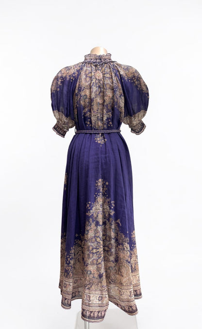 Zimmermann Anneke Paisley Maxi Dress in Purple Ramie - OP