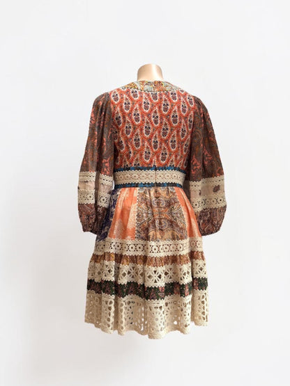Zimmermann Devi Spliced Billow Linen Mini Dress — Size 1