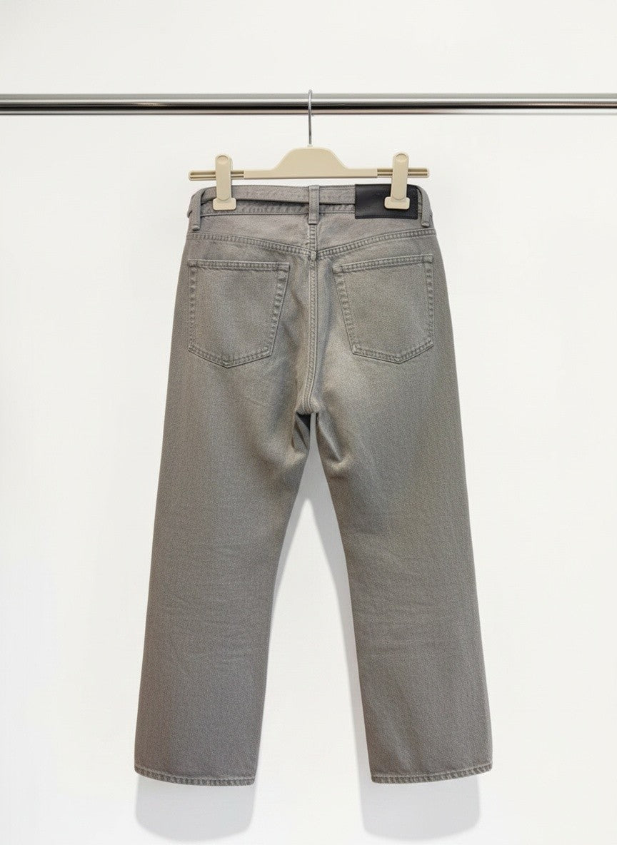 Sacai Boot Cut Belted Denim Jeans in Grey Wash — Size US 2/S-M
