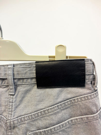 Sacai Boot Cut Belted Denim Jeans in Grey Wash — Size US 2/S-M