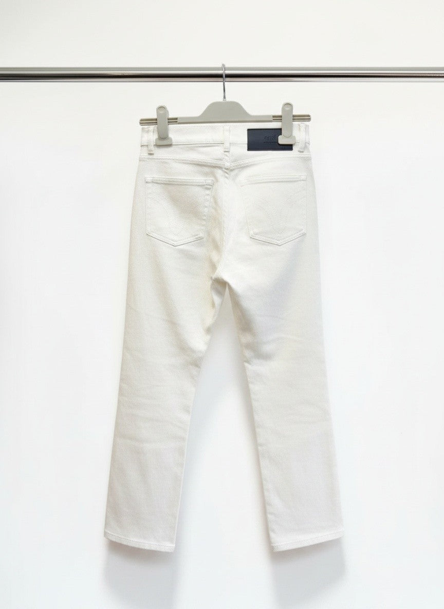 AMI Paris High-Rise Straight Leg White Denim – Size XS / 28