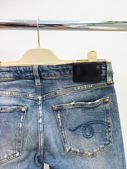 R13 Boy Straight Kelly Stretch Denim Jeans — US 26 / AU 8