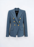 Balmain Blue Denim Double-Breasted Blazer – New With Tags – Size 40