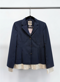 Baum und Pferdgarten Bolivia Pinstripe Blazer with Satin Trim — Size 36